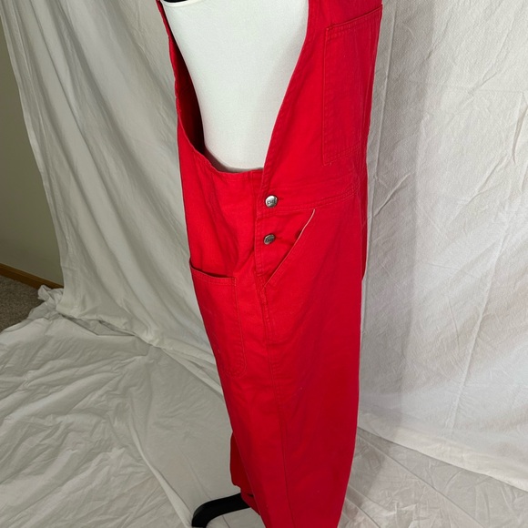 Game Bibs Red Denim Overalls - Picture 4 of 12